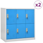 vidaXL Dulapuri vestiar 2 buc. gri deschis/albastru 90x45x92,5 cm oțel vidaXL Dulapuri vestiar 2 buc. gri deschis/albastru 90x45x92,5 cm oțel