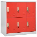 vidaXL Dulapuri vestiar 2 buc. gri deschis și roșu 90x45x92,5 cm oțel vidaXL Dulapuri vestiar 2 buc. gri deschis și roșu 90x45x92,5 cm oțel