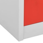 vidaXL Dulapuri vestiar 2 buc. gri deschis și roșu 90x45x92,5 cm oțel vidaXL Dulapuri vestiar 2 buc. gri deschis și roșu 90x45x92,5 cm oțel