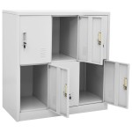 vidaXL Dulapuri vestiar 5 buc. gri deschis 90x45x92,5 cm oțel vidaXL Dulapuri vestiar 5 buc. gri deschis 90x45x92,5 cm oțel