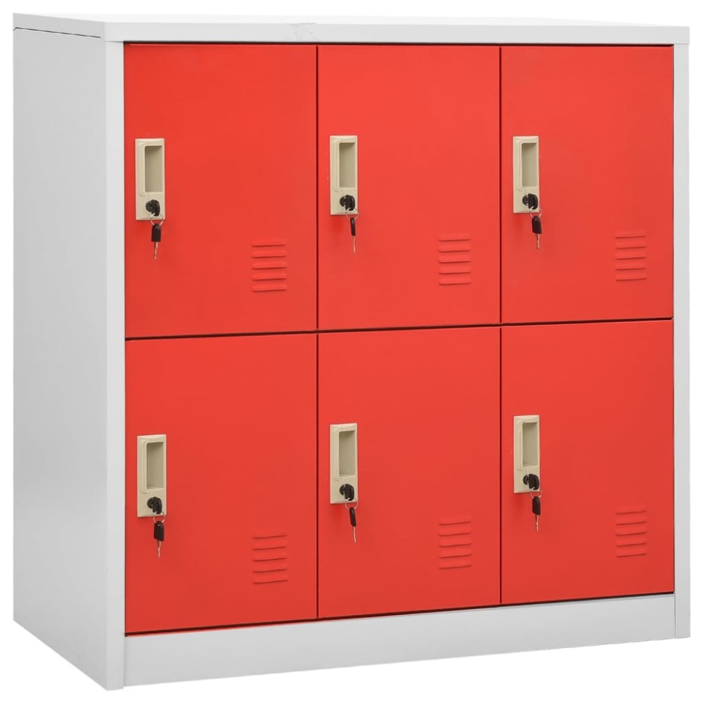 vidaXL Dulapuri vestiar 5 buc. gri deschis și roșu 90x45x92,5 cm oțel