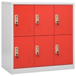 vidaXL Dulapuri vestiar 5 buc. gri deschis și roșu 90x45x92,5 cm oțel vidaXL Dulapuri vestiar 5 buc. gri deschis și roșu 90x45x92,5 cm oțel
