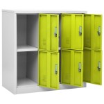 vidaXL Dulapuri vestiar 5 buc. gri deschis și verde 90x45x92,5 cm oțel vidaXL Dulapuri vestiar 5 buc. gri deschis și verde 90x45x92,5 cm oțel