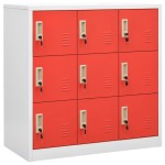 vidaXL Dulapuri vestiar 2 buc. gri deschis și roșu 90x45x92,5 cm oțel