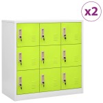 vidaXL Dulapuri vestiar 2 buc. gri deschis și verde 90x45x92,5 cm oțel vidaXL Dulapuri vestiar 2 buc. gri deschis și verde 90x45x92,5 cm oțel