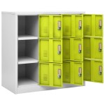 vidaXL Dulapuri vestiar 2 buc. gri deschis și verde 90x45x92,5 cm oțel vidaXL Dulapuri vestiar 2 buc. gri deschis și verde 90x45x92,5 cm oțel