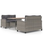 vidaXL Set mobilier grădină, 3 piese, poliratan și lemn masiv acacia vidaXL Set mobilier grădină, 3 piese, poliratan și lemn masiv acacia