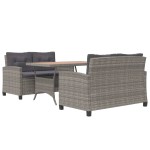 vidaXL Set mobilier grădină, 3 piese, poliratan și lemn masiv acacia vidaXL Set mobilier grădină, 3 piese, poliratan și lemn masiv acacia