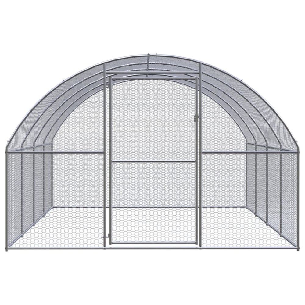 vidaXL Coteț de găini pentru exterior, 3x4x2 m, oțel zincat