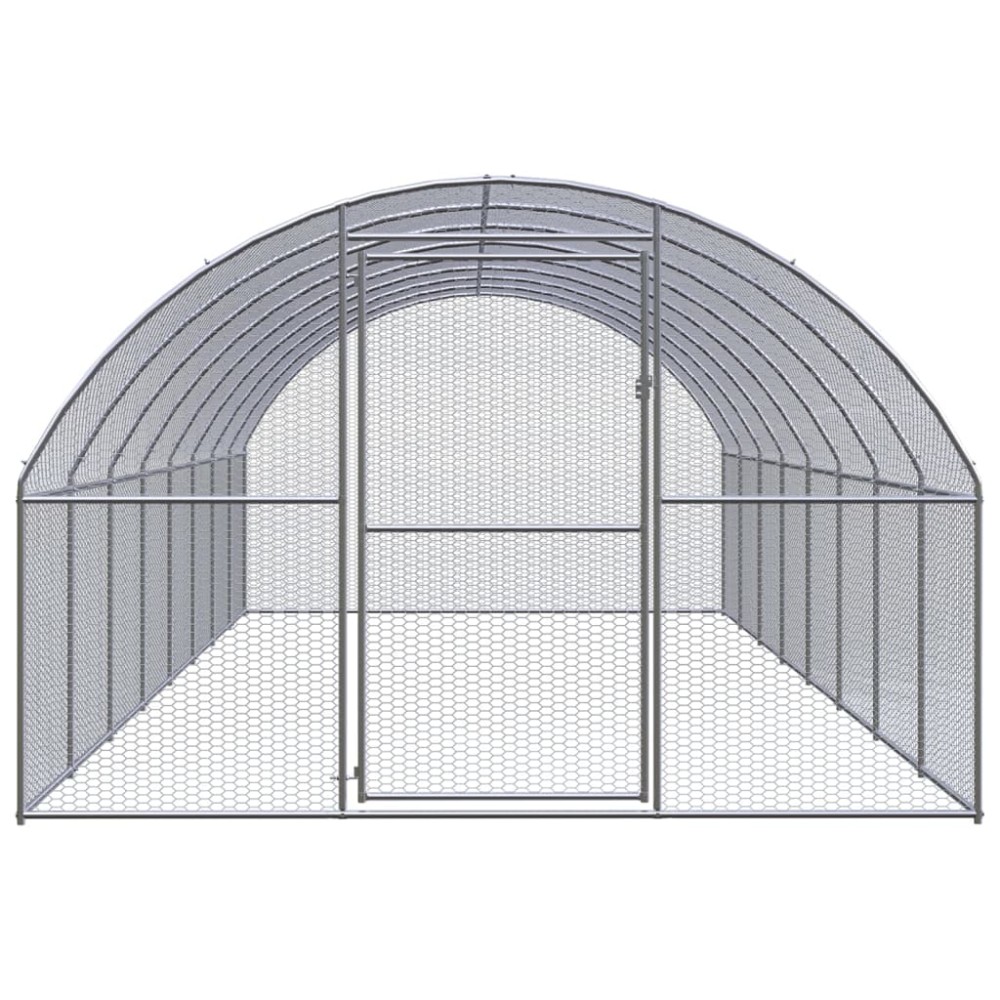 vidaXL Coteț de găini pentru exterior, 3x8x2 m, oțel zincat