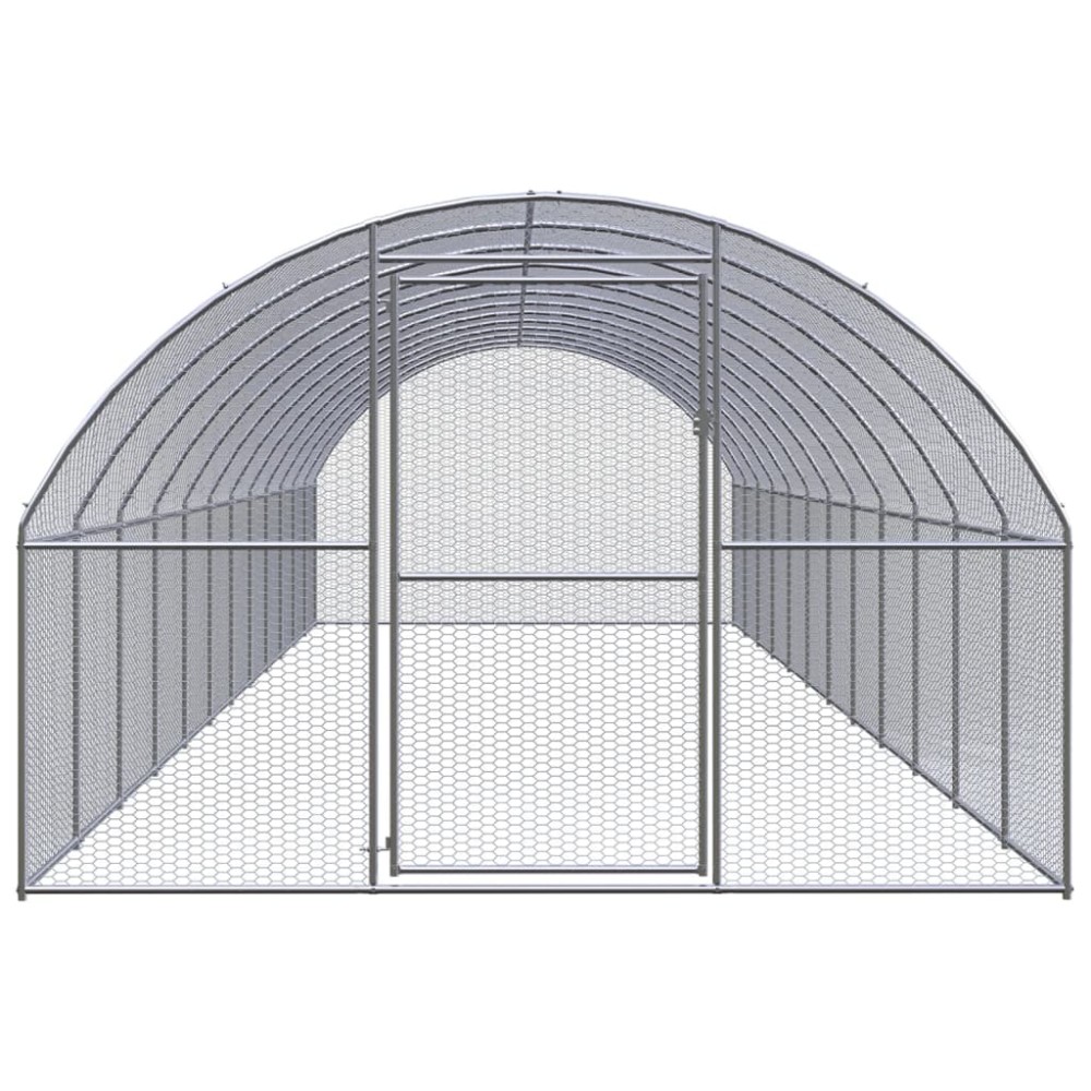 vidaXL Coteț de găini pentru exterior, 3x12x2 m, oțel zincat