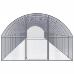vidaXL Coteț de găini pentru exterior, 3x24x2 m, oțel zincat
