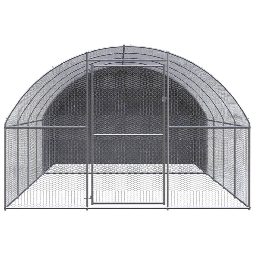 vidaXL Coteț de găini pentru exterior, 3x4x2 m, oțel zincat