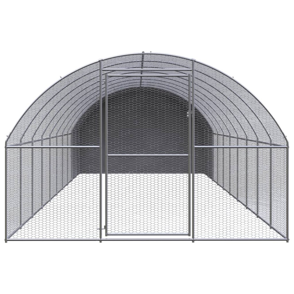 vidaXL Coteț de găini pentru exterior, 3x10x2 m, oțel zincat