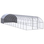 vidaXL Coteț de găini pentru exterior, 3x12x2 m, oțel zincat vidaXL Coteț de găini pentru exterior, 3x12x2 m, oțel zincat