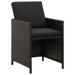 vidaXL Set mobilier de grădină cu perne, 9 piese, negru, poliratan vidaXL Set mobilier de grădină cu perne, 9 piese, negru, poliratan