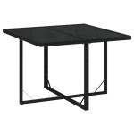 vidaXL Set mobilier de grădină cu perne, 9 piese, negru, poliratan vidaXL Set mobilier de grădină cu perne, 9 piese, negru, poliratan