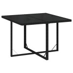 vidaXL Set mobilier de grădină cu perne, 9 piese, negru, poliratan vidaXL Set mobilier de grădină cu perne, 9 piese, negru, poliratan