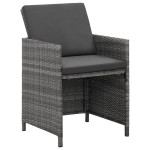 vidaXL Set mobilier grădină cu perne, 9 piese, gri, poliratan vidaXL Set mobilier grădină cu perne, 9 piese, gri, poliratan