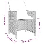 vidaXL Set mobilier grădină cu perne, 9 piese, gri, poliratan vidaXL Set mobilier grădină cu perne, 9 piese, gri, poliratan