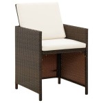 vidaXL Set mobilier de grădină, 5 piese, cu perne, maro, poliratan vidaXL Set mobilier de grădină, 5 piese, cu perne, maro, poliratan