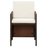 vidaXL Set mobilier de grădină, 5 piese, cu perne, maro, poliratan vidaXL Set mobilier de grădină, 5 piese, cu perne, maro, poliratan