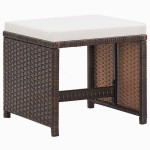 vidaXL Set mobilier de grădină cu perne, 9 piese, maro, poliratan