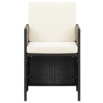 vidaXL Set mobilier de grădină cu perne, 9 piese, negru, poliratan