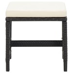 vidaXL Set mobilier de grădină cu perne, 9 piese, negru, poliratan
