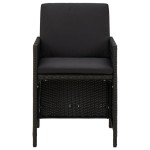 vidaXL Set mobilier de grădină cu perne, 9 piese, negru, poliratan