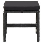 vidaXL Set mobilier de grădină cu perne, 9 piese, negru, poliratan