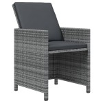 vidaXL Set mobilier grădină cu perne, 9 piese, gri, poliratan