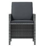 vidaXL Set mobilier grădină cu perne, 9 piese, gri, poliratan