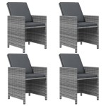 vidaXL Set mobilier grădină cu perne, 9 piese, gri, poliratan vidaXL Set mobilier grădină cu perne, 9 piese, gri, poliratan