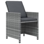 vidaXL Set mobilier grădină cu perne, 9 piese, gri, poliratan vidaXL Set mobilier grădină cu perne, 9 piese, gri, poliratan