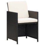 vidaXL Set mobilier de grădină cu perne, 9 piese, negru, poliratan
