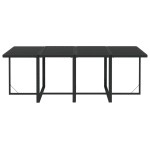 vidaXL Set mobilier de grădină cu perne, 9 piese, negru, poliratan