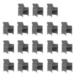 vidaXL Set mobilier grădină cu perne, 19 piese, gri, poliratan