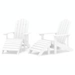 vidaXL Scaune de grădină Adirondack cu taburete, 2 buc., alb, HDPE vidaXL Scaune de grădină Adirondack cu taburete, 2 buc., alb, HDPE