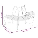 vidaXL Bancă circulară de copac, 2 buc., negru, Ø159 cm, oțel vidaXL Bancă circulară de copac, 2 buc., negru, Ø159 cm, oțel