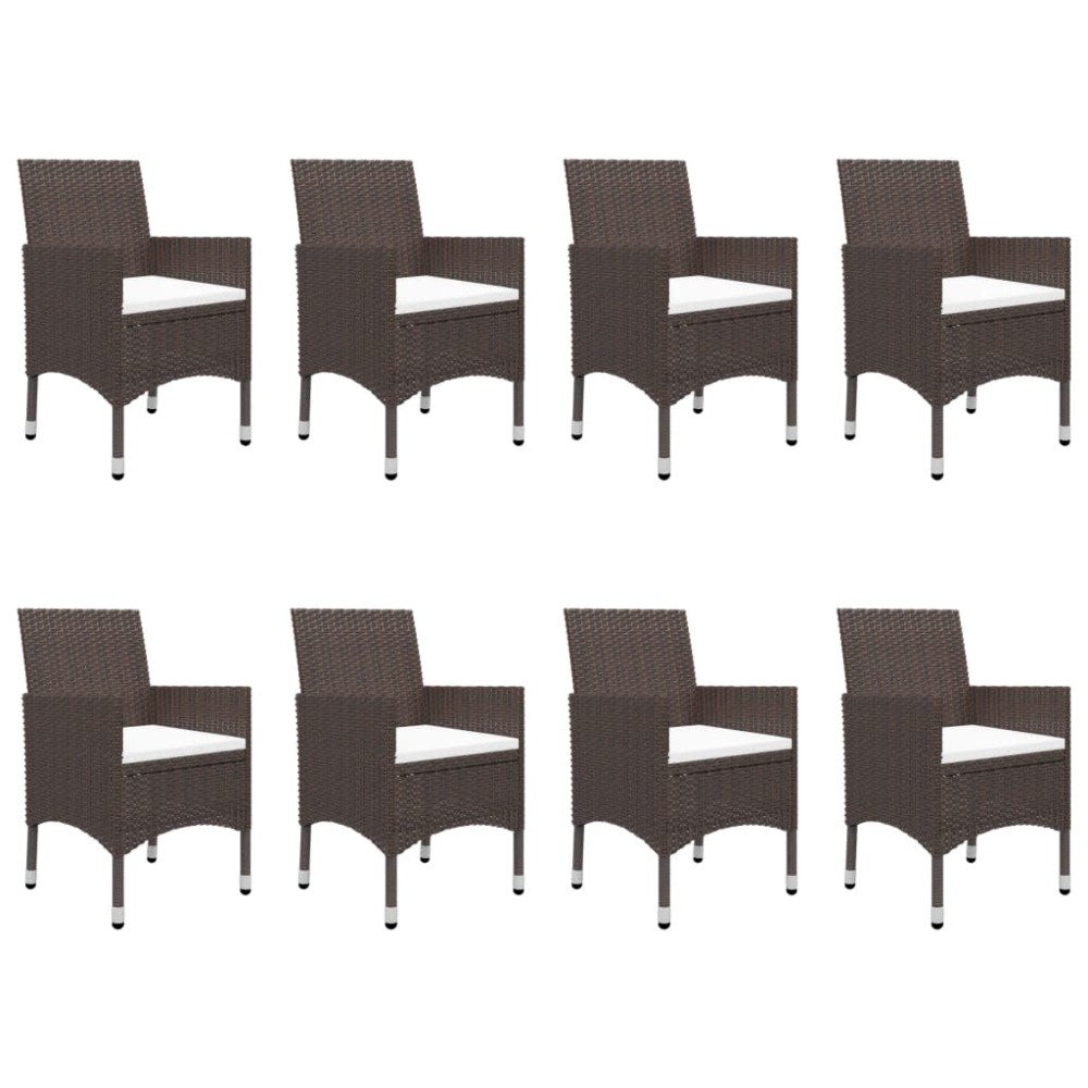 vidaXL Set mobilier de grădină cu perne, 9 piese, maro