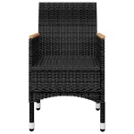 vidaXL Set mobilier de grădină cu perne, 9 piese, negru