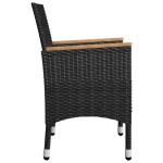 vidaXL Set mobilier de grădină cu perne, 9 piese, negru