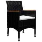 vidaXL Set mobilier grădină, 9 piese, negru, poliratan/sticlă tratată vidaXL Set mobilier grădină, 9 piese, negru, poliratan/sticlă tratată