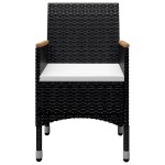vidaXL Set mobilier grădină, 9 piese, negru, poliratan/sticlă tratată vidaXL Set mobilier grădină, 9 piese, negru, poliratan/sticlă tratată