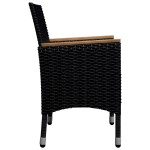 vidaXL Set mobilier grădină, 9 piese, negru, poliratan/sticlă tratată vidaXL Set mobilier grădină, 9 piese, negru, poliratan/sticlă tratată