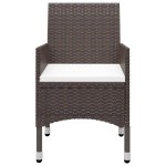 vidaXL Set mobilier grădină 9 piese, maro, poliratan/sticlă securizată