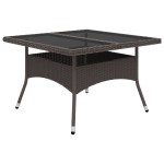 vidaXL Set mobilier grădină 9 piese, maro, poliratan/sticlă securizată