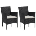 vidaXL Set mobilier grădină, 5 piese, negru, poliratan/sticlă tratată vidaXL Set mobilier grădină, 5 piese, negru, poliratan/sticlă tratată