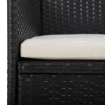 vidaXL Set mobilier grădină, 5 piese, negru, poliratan/sticlă tratată vidaXL Set mobilier grădină, 5 piese, negru, poliratan/sticlă tratată